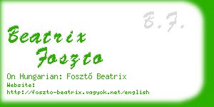 beatrix foszto business card