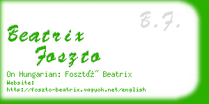 beatrix foszto business card